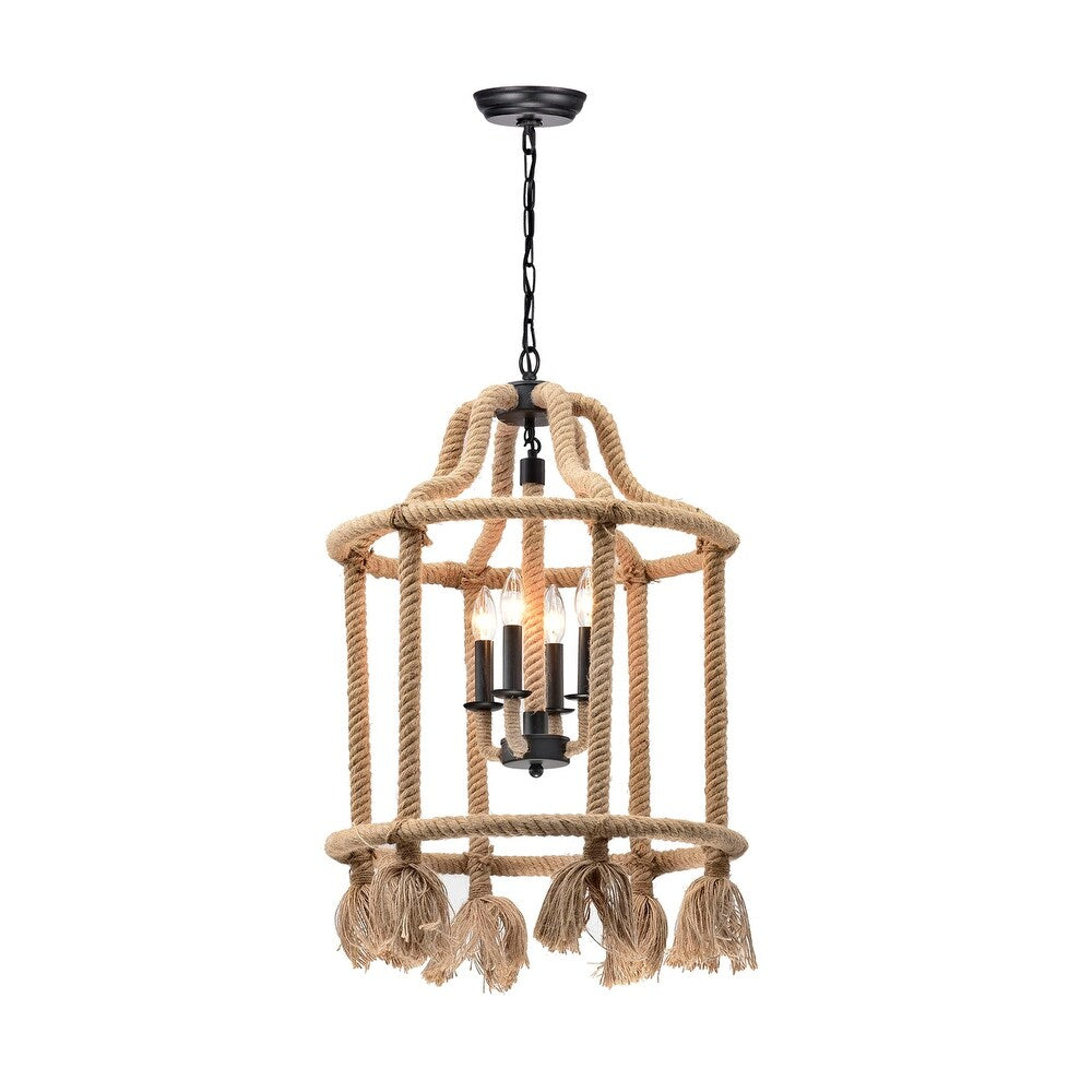 4-Light Lantern Cylinder Chandelier