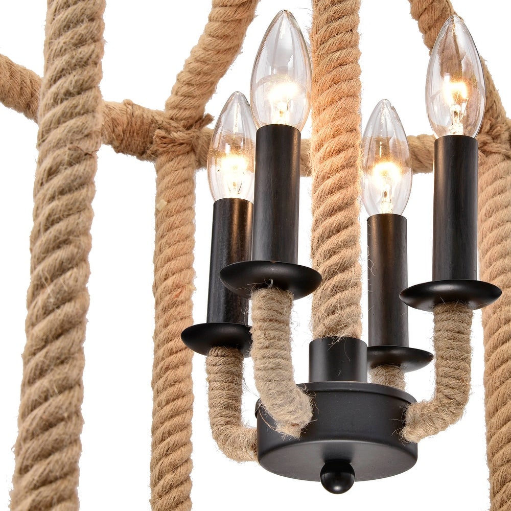 4-Light Lantern Cylinder Chandelier