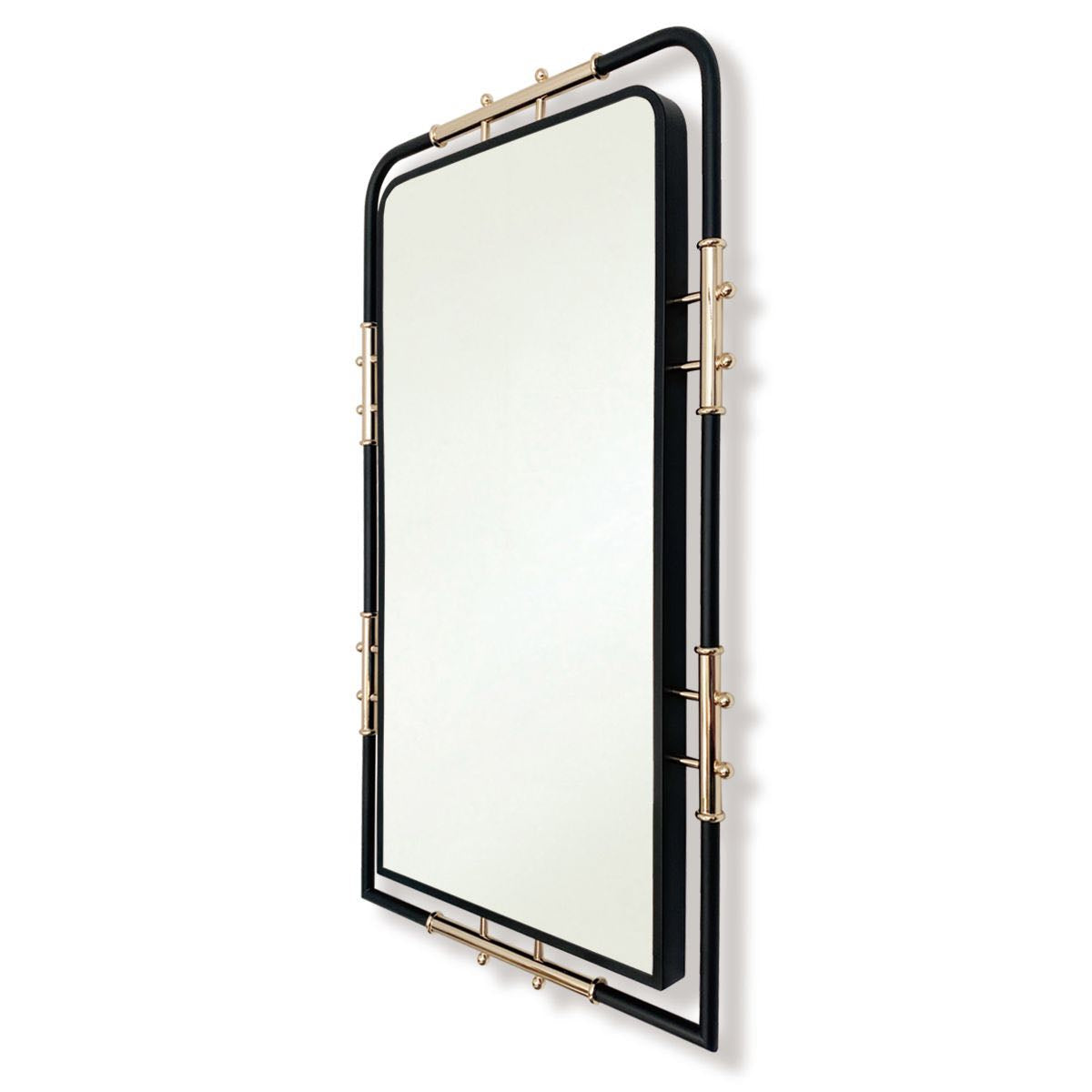 MacLuu Black and Gold Rectangle Wall Mirror